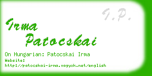 irma patocskai business card